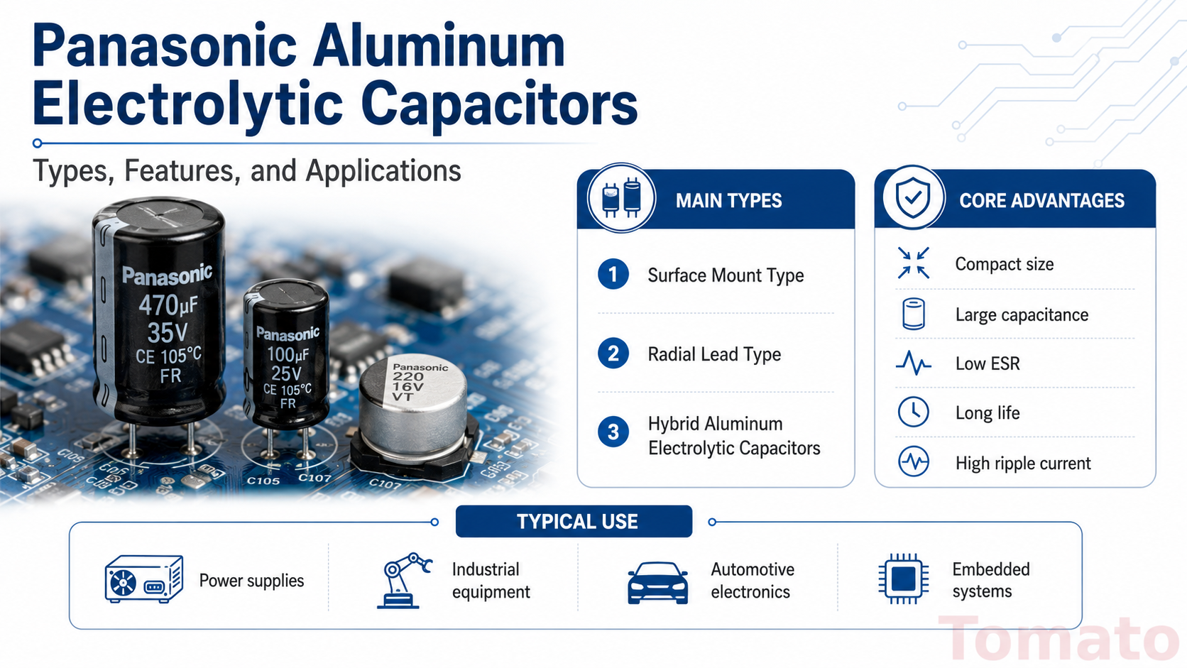 Panasonic Aluminum Electrolytic Capacitors: Types, Features, and Applications