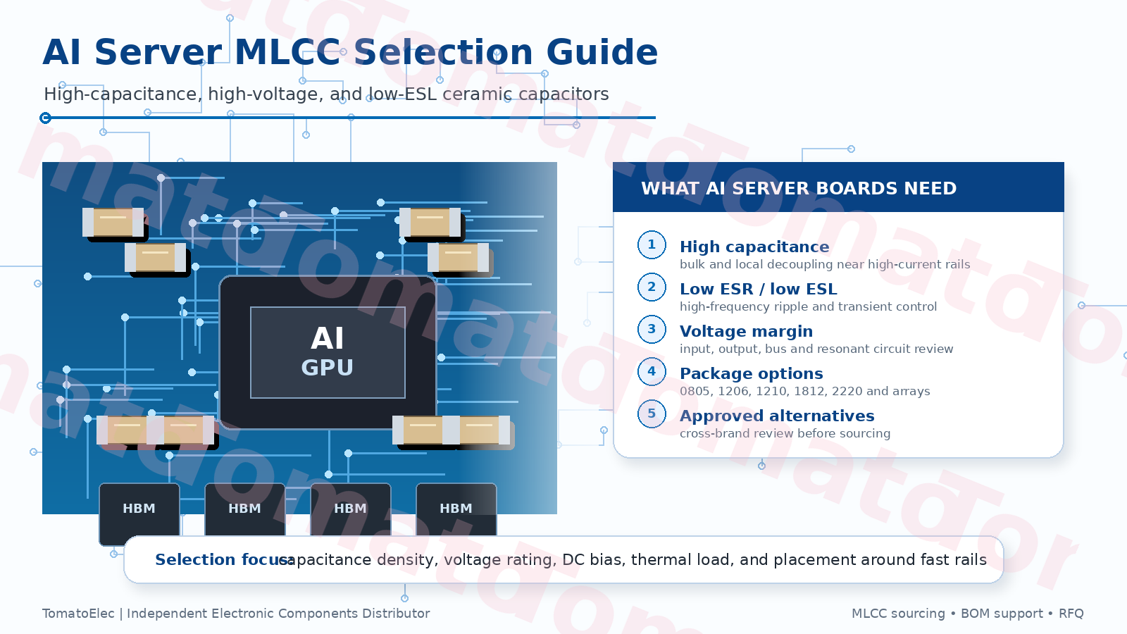 AI Server MLCC Selection Guide: High-Capacitance, High-Voltage, and Low-ESL Ceramic Capacitors